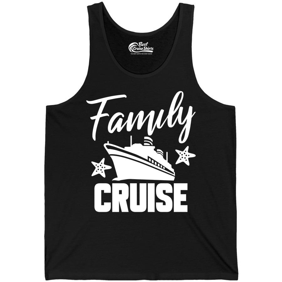 Family Cruise Shirt - Matching Cruise Vacation Apparel with Starfish (Tank Top) in Black - Family Cruise Shirt - Cruise Ship and Starfish Matching Family Tee