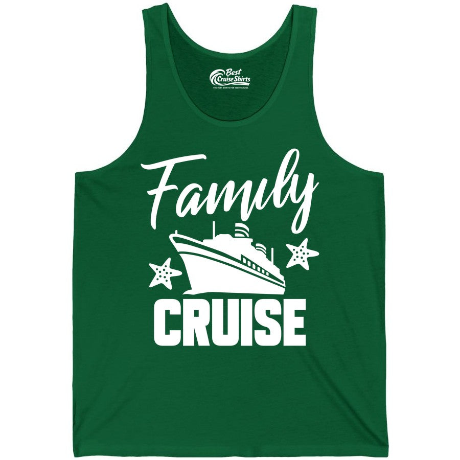 Family Cruise Shirt - Matching Cruise Vacation Apparel with Starfish (Tank Top) in Kelly - Family Cruise Shirt - Cruise Ship and Starfish Matching Family Tee