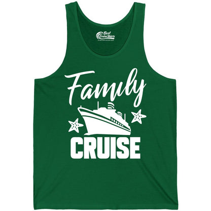 Family Cruise Shirt - Matching Cruise Vacation Apparel with Starfish (Tank Top) in Kelly - Family Cruise Shirt - Cruise Ship and Starfish Matching Family Tee