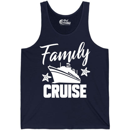Family Cruise Shirt - Matching Cruise Vacation Apparel with Starfish (Tank Top) in Navy - Family Cruise Shirt - Cruise Ship and Starfish Matching Family Tee