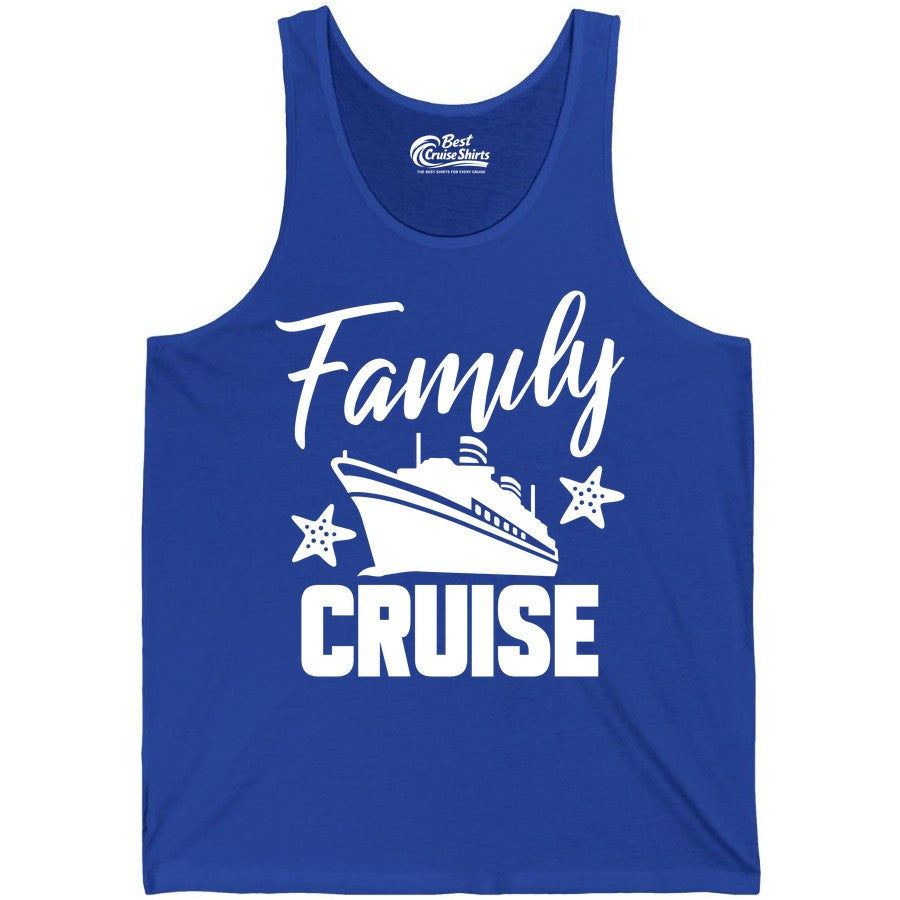 Family Cruise Shirt - Matching Cruise Vacation Apparel with Starfish (Tank Top) in True Royal - Family Cruise Shirt - Cruise Ship and Starfish Matching Family Tee