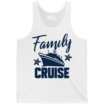 Family Cruise Shirt - Matching Cruise Vacation Apparel with Starfish (Tank Top) in White - Family Cruise Shirt - Cruise Ship and Starfish Matching Family Tee