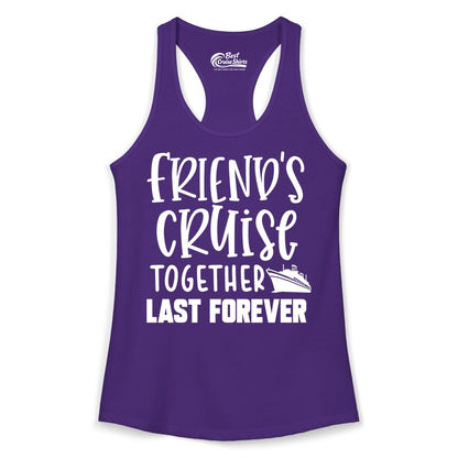 Friends Cruise Shirts - Matching Group Cruise Apparel for Friends (Ladies Tank) in Solid Purple Rush - Friends Cruise Together Last Forever Nautical Group Travel Shirt