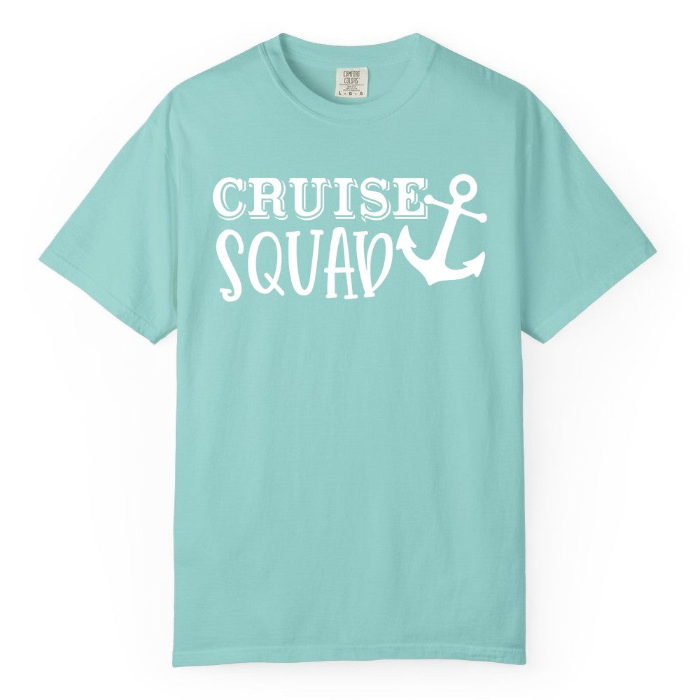 Cruise Squad Shirt - Nautical Cruise Group Matching Anchor Shirts (Comfort Color) in Chalky Mint - Cruise Squad Nautical Anchor Group Cruise Matching Shirt