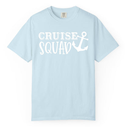 Cruise Squad Shirt - Nautical Cruise Group Matching Anchor Shirts (Comfort Color) in Chambray - Cruise Squad Nautical Anchor Group Cruise Matching Shirt