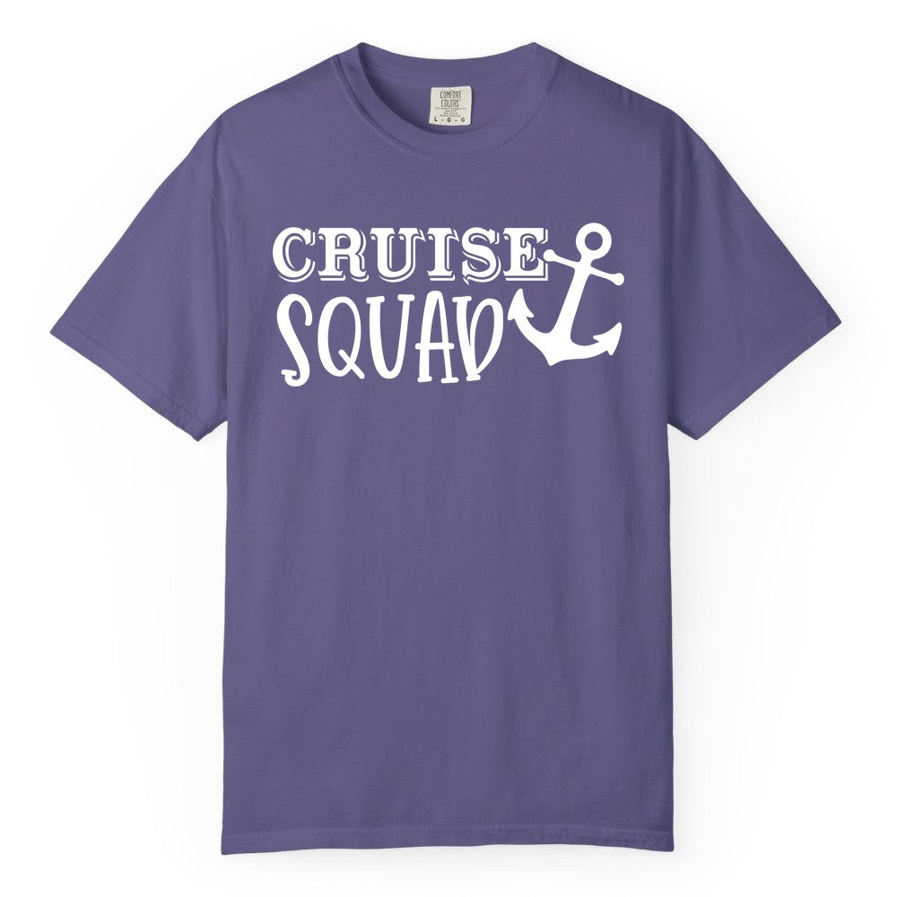 Cruise Squad Shirt - Nautical Cruise Group Matching Anchor Shirts (Comfort Color) in Grape - Cruise Squad Nautical Anchor Group Cruise Matching Shirt