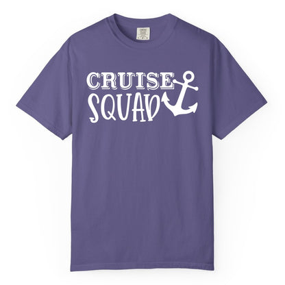Cruise Squad Shirt - Nautical Cruise Group Matching Anchor Shirts (Comfort Color) in Grape - Cruise Squad Nautical Anchor Group Cruise Matching Shirt