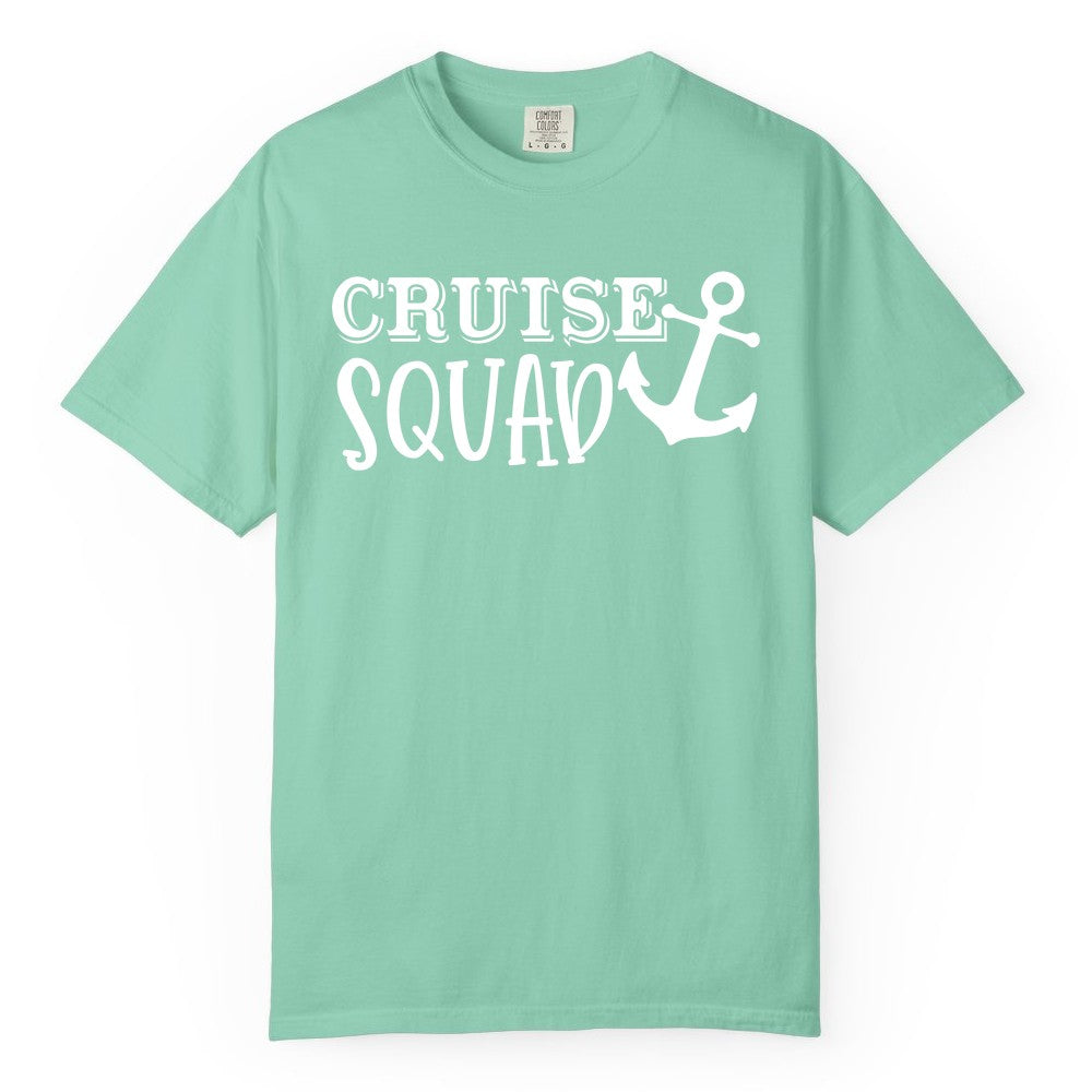 Cruise Squad Shirt - Nautical Cruise Group Matching Anchor Shirts (Comfort Color) in Island Reef - Cruise Squad Nautical Anchor Group Cruise Matching Shirt