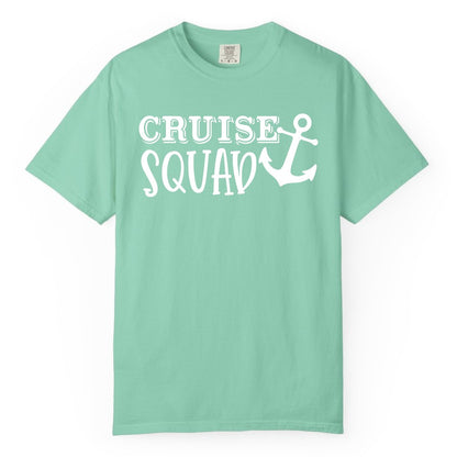 Cruise Squad Shirt - Nautical Cruise Group Matching Anchor Shirts (Comfort Color) in Island Reef - Cruise Squad Nautical Anchor Group Cruise Matching Shirt