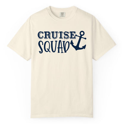 Cruise Squad Shirt - Nautical Cruise Group Matching Anchor Shirts (Comfort Color) in Ivory - Cruise Squad Nautical Anchor Group Cruise Matching Shirt