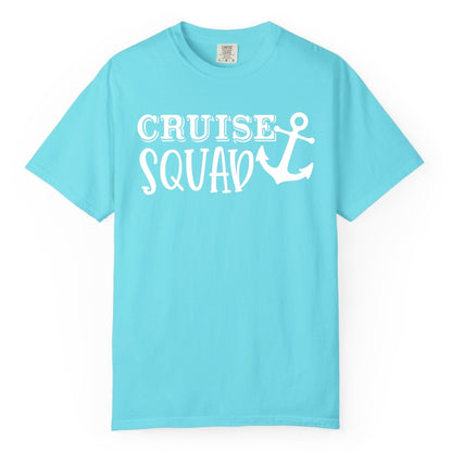 Cruise Squad Shirt - Nautical Cruise Group Matching Anchor Shirts (Comfort Color) in Lagoon Blue - Cruise Squad Nautical Anchor Group Cruise Matching Shirt