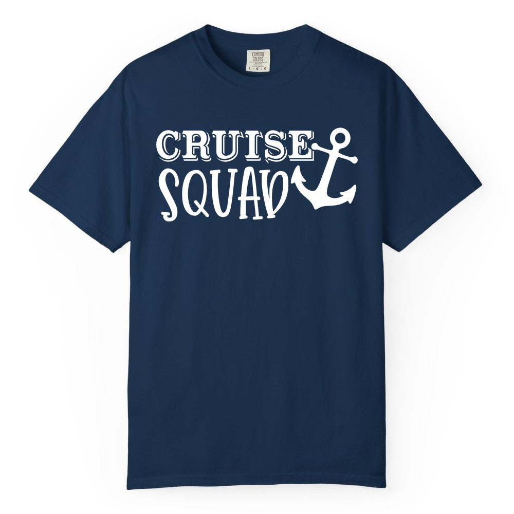 Cruise Squad Shirt - Nautical Cruise Group Matching Anchor Shirts (Comfort Color) in Navy - Cruise Squad Nautical Anchor Group Cruise Matching Shirt