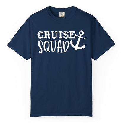 Cruise Squad Shirt - Nautical Cruise Group Matching Anchor Shirts (Comfort Color) in Navy - Cruise Squad Nautical Anchor Group Cruise Matching Shirt