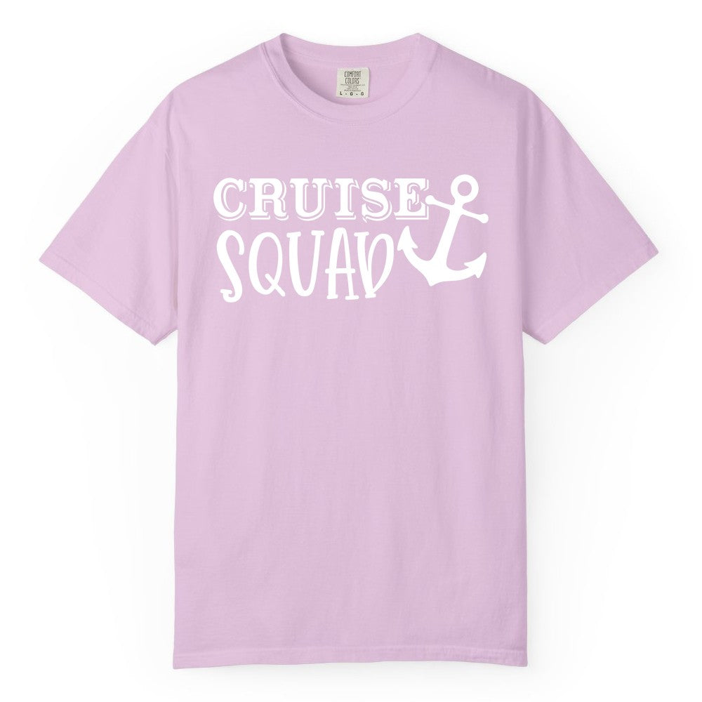 Cruise Squad Shirt - Nautical Cruise Group Matching Anchor Shirts (Comfort Color) in Orchid - Cruise Squad Nautical Anchor Group Cruise Matching Shirt