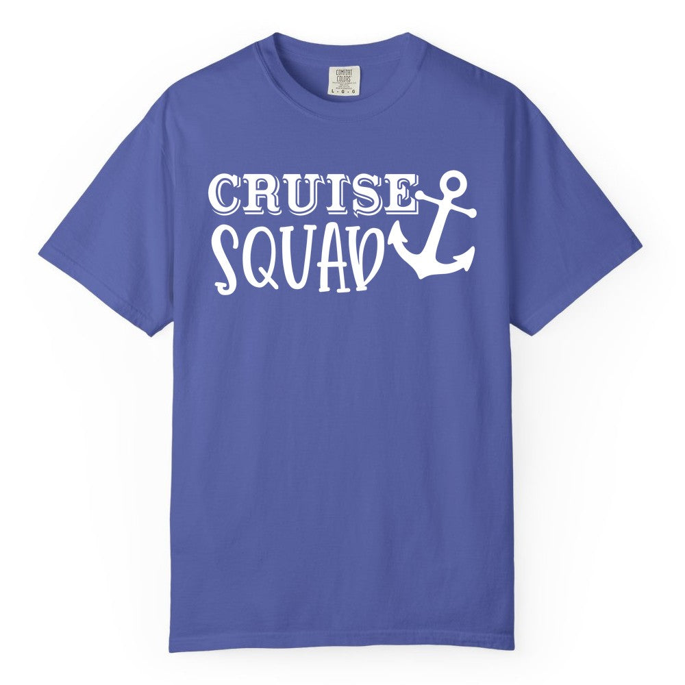 Cruise Squad Shirt - Nautical Cruise Group Matching Anchor Shirts (Comfort Color) in Periwinkle - Cruise Squad Nautical Anchor Group Cruise Matching Shirt