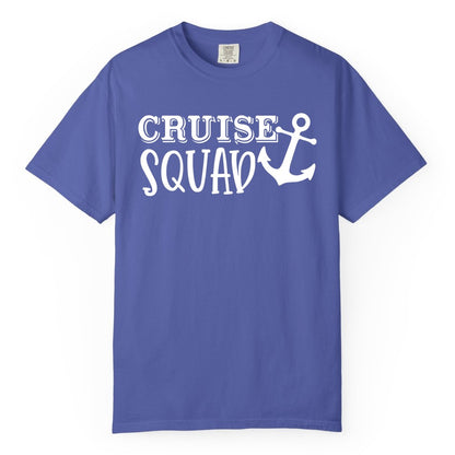 Cruise Squad Shirt - Nautical Cruise Group Matching Anchor Shirts (Comfort Color) in Periwinkle - Cruise Squad Nautical Anchor Group Cruise Matching Shirt
