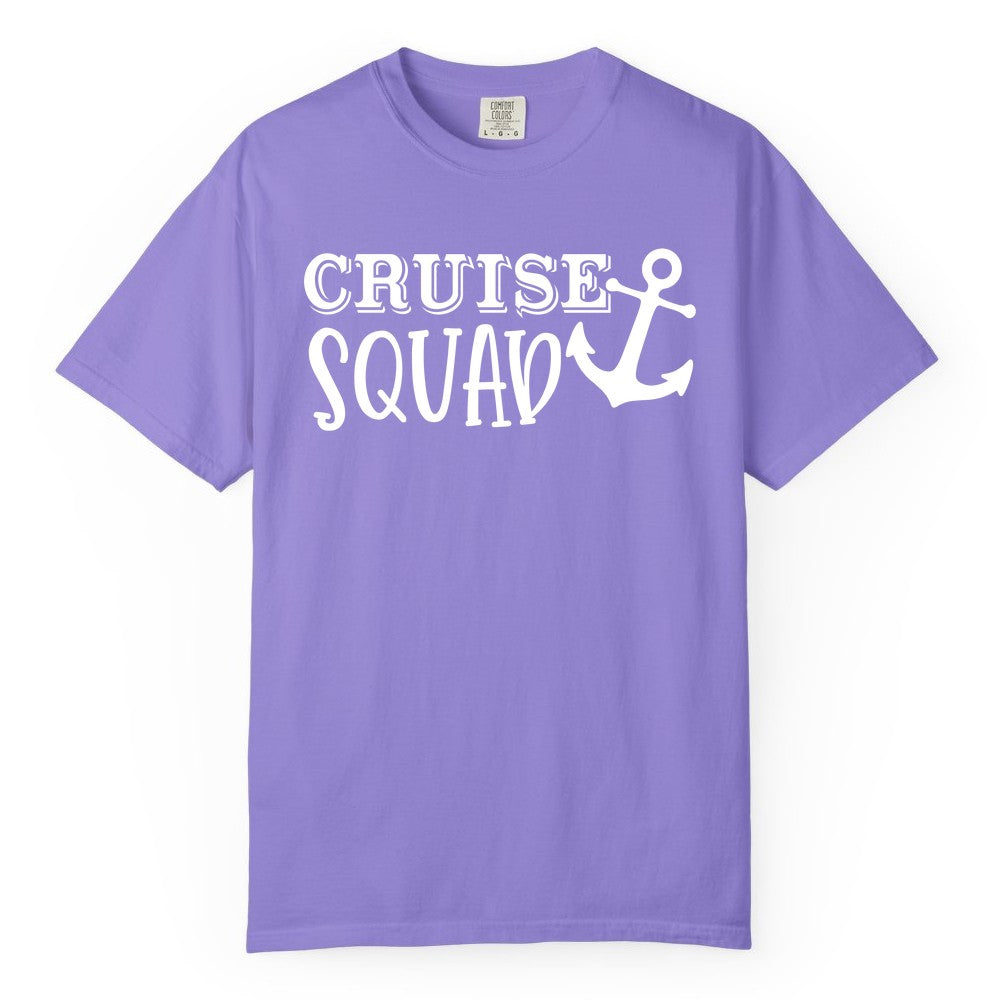 Cruise Squad Shirt - Nautical Cruise Group Matching Anchor Shirts (Comfort Color) in Violet - Cruise Squad Nautical Anchor Group Cruise Matching Shirt