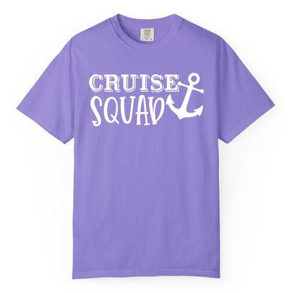 Cruise Squad Shirt - Nautical Cruise Group Matching Anchor Shirts (Comfort Color) in Violet - Cruise Squad Nautical Anchor Group Cruise Matching Shirt