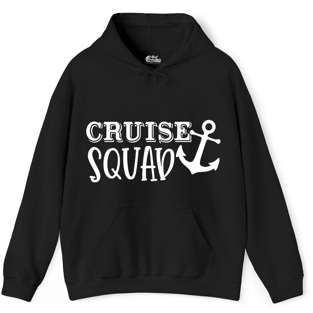 Cruise Squad Shirt - Nautical Cruise Group Matching Anchor Shirts (Hoodie) in Black - Cruise Squad Nautical Anchor Group Cruise Matching Shirt
