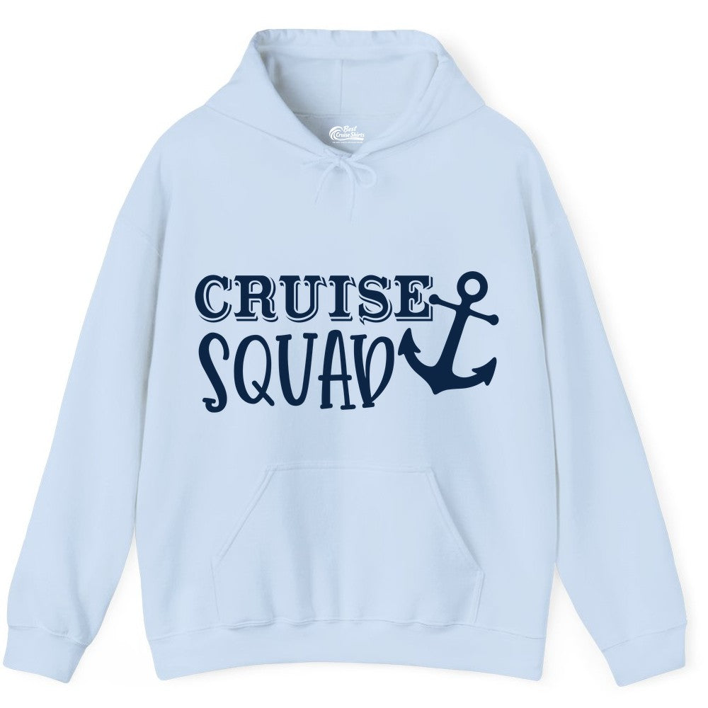 Cruise Squad Shirt - Nautical Cruise Group Matching Anchor Shirts (Hoodie) in Light Blue - Cruise Squad Nautical Anchor Group Cruise Matching Shirt