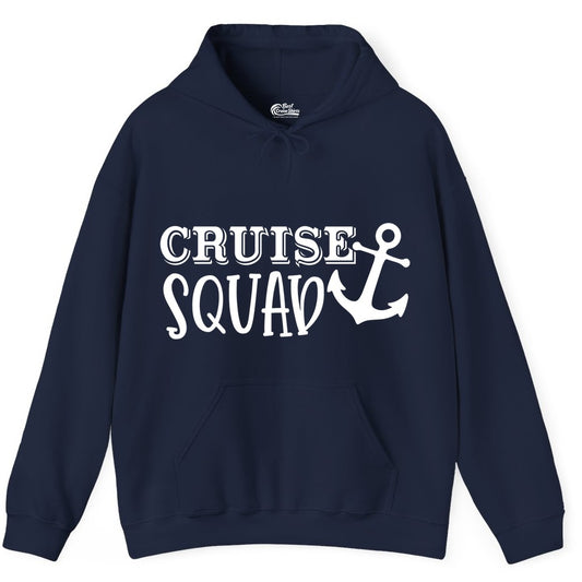 Cruise Squad Shirt - Nautical Cruise Group Matching Anchor Shirts (Hoodie) in Navy - Cruise Squad Nautical Anchor Group Cruise Matching Shirt