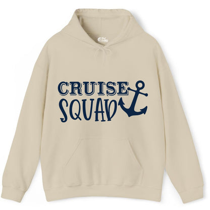 Cruise Squad Shirt - Nautical Cruise Group Matching Anchor Shirts (Hoodie) in Sand - Cruise Squad Nautical Anchor Group Cruise Matching Shirt