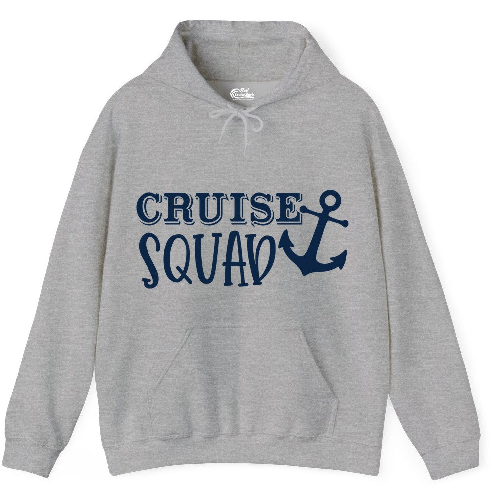 Cruise Squad Shirt - Nautical Cruise Group Matching Anchor Shirts (Hoodie) in Sport Grey - Cruise Squad Nautical Anchor Group Cruise Matching Shirt