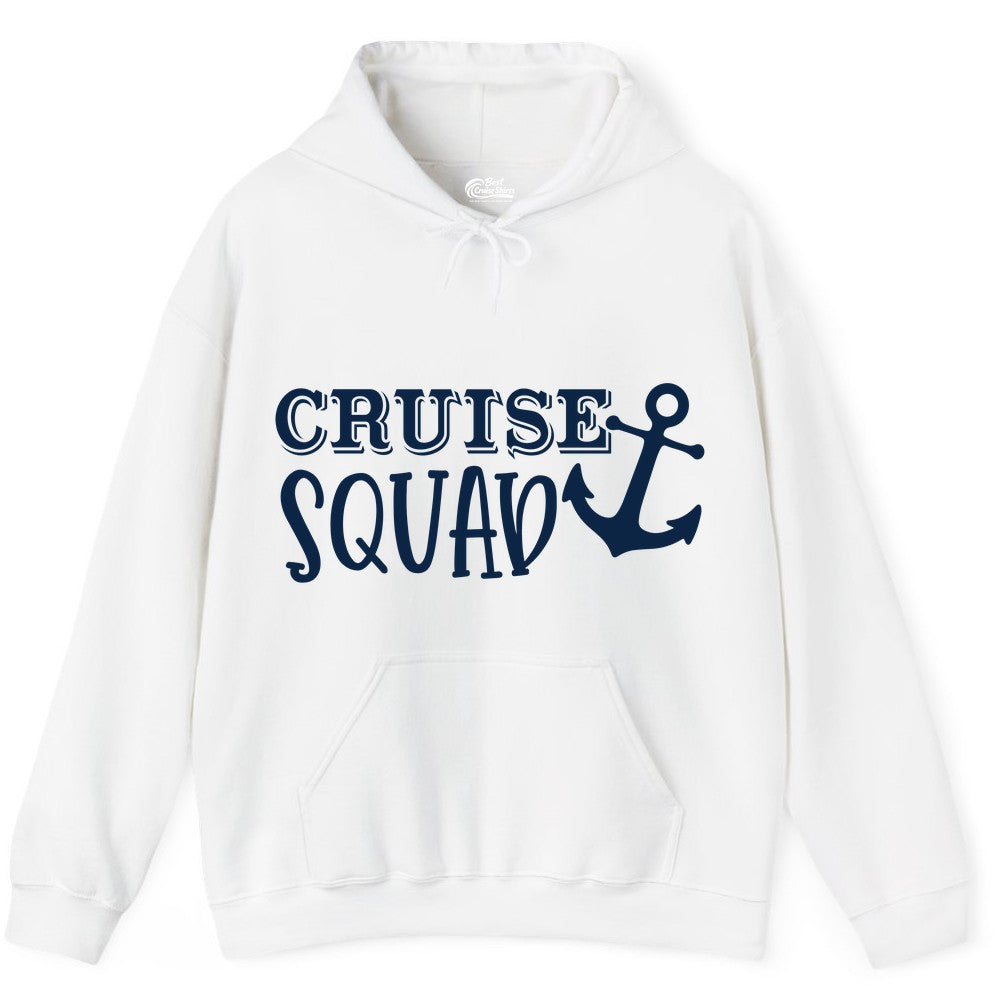 Cruise Squad Shirt - Nautical Cruise Group Matching Anchor Shirts (Hoodie) in White - Cruise Squad Nautical Anchor Group Cruise Matching Shirt