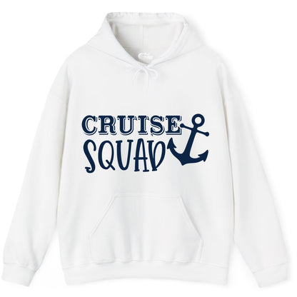 Cruise Squad Shirt - Nautical Cruise Group Matching Anchor Shirts (Hoodie) in White - Cruise Squad Nautical Anchor Group Cruise Matching Shirt