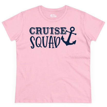 Cruise Squad Shirt - Nautical Cruise Group Matching Anchor Shirts (Ladies Tee) in Light Pink - Cruise Squad Nautical Anchor Group Cruise Matching Shirt