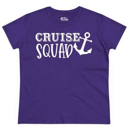 Cruise Squad Shirt - Nautical Cruise Group Matching Anchor Shirts (Ladies Tee) in Purple - Cruise Squad Nautical Anchor Group Cruise Matching Shirt
