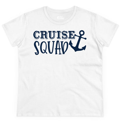 Cruise Squad Shirt - Nautical Cruise Group Matching Anchor Shirts (Ladies Tee) in White - Cruise Squad Nautical Anchor Group Cruise Matching Shirt