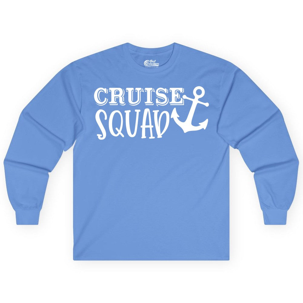 Cruise Squad Shirt - Nautical Cruise Group Matching Anchor Shirts (Long Sleeve) in Carolina Blue - Cruise Squad Nautical Anchor Group Cruise Matching Shirt