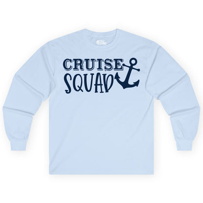 Cruise Squad Shirt - Nautical Cruise Group Matching Anchor Shirts (Long Sleeve) in Light Blue - Cruise Squad Nautical Anchor Group Cruise Matching Shirt