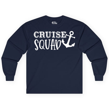 Cruise Squad Shirt - Nautical Cruise Group Matching Anchor Shirts (Long Sleeve) in Navy - Cruise Squad Nautical Anchor Group Cruise Matching Shirt