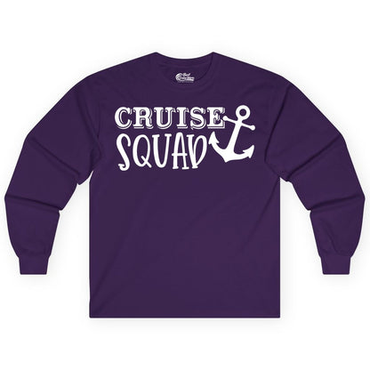 Cruise Squad Shirt - Nautical Cruise Group Matching Anchor Shirts (Long Sleeve) in Purple - Cruise Squad Nautical Anchor Group Cruise Matching Shirt