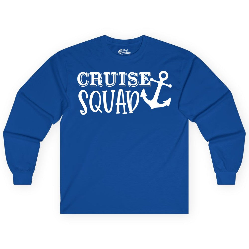 Cruise Squad Shirt - Nautical Cruise Group Matching Anchor Shirts (Long Sleeve) in Royal - Cruise Squad Nautical Anchor Group Cruise Matching Shirt