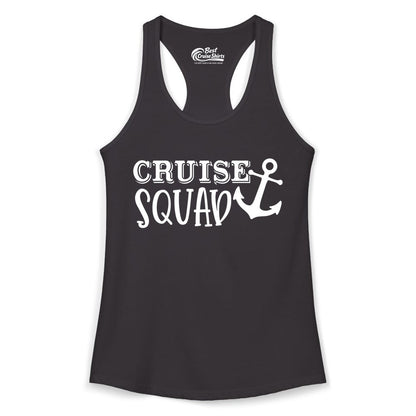 Cruise Squad Shirt - Nautical Cruise Group Matching Anchor Shirts (Ladies Tank) in Black - Cruise Squad Nautical Anchor Group Cruise Matching Shirt