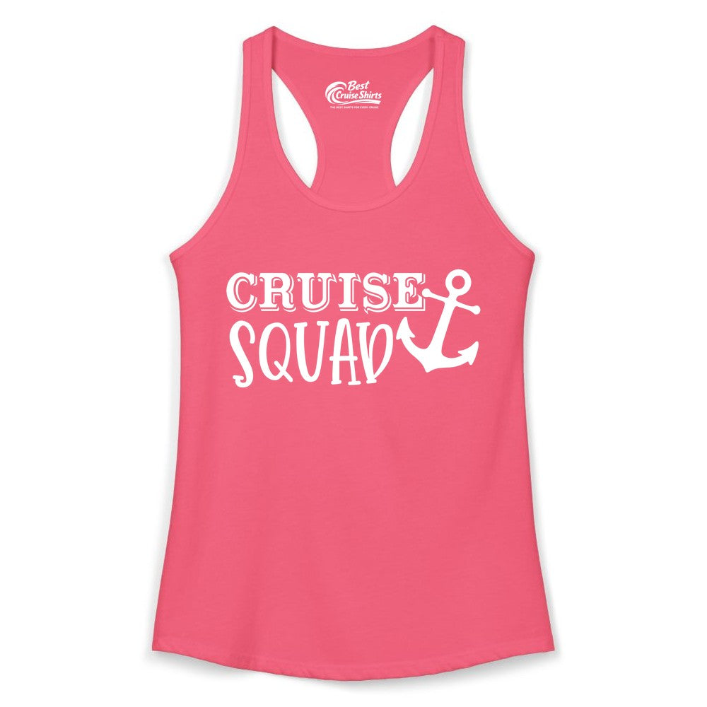 Cruise Squad Shirt - Nautical Cruise Group Matching Anchor Shirts (Ladies Tank) in Hot Pink - Cruise Squad Nautical Anchor Group Cruise Matching Shirt