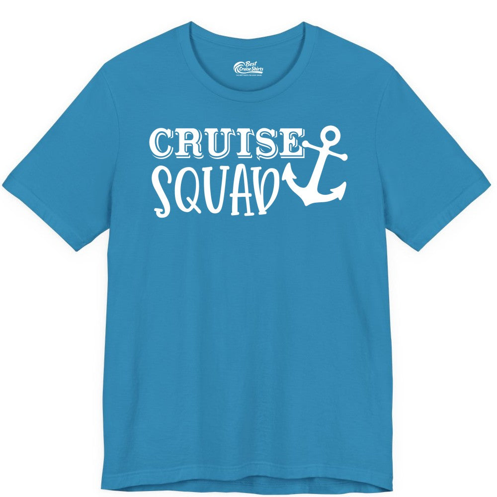 Cruise Squad Shirt - Nautical Cruise Group Matching Anchor Shirts (Premium Tee) in Aqua - Cruise Squad Nautical Anchor Group Cruise Matching Shirt