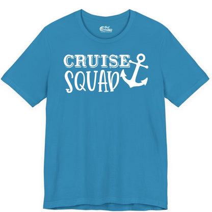 Cruise Squad Shirt - Nautical Cruise Group Matching Anchor Shirts (Premium Tee) in Aqua - Cruise Squad Nautical Anchor Group Cruise Matching Shirt