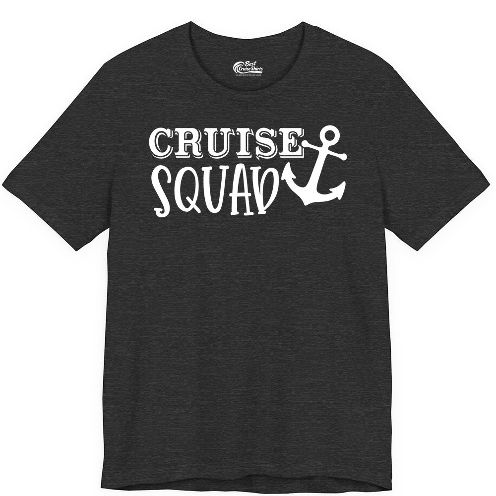 Cruise Squad Shirt - Nautical Cruise Group Matching Anchor Shirts (Premium Tee) in Dark Grey Heather - Cruise Squad Nautical Anchor Group Cruise Matching Shirt