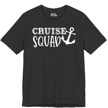 Cruise Squad Shirt - Nautical Cruise Group Matching Anchor Shirts (Premium Tee) in Dark Grey Heather - Cruise Squad Nautical Anchor Group Cruise Matching Shirt