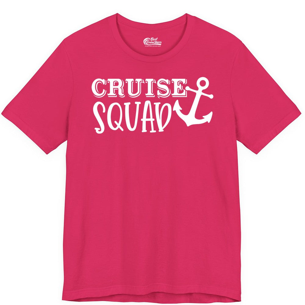 Cruise Squad Shirt - Nautical Cruise Group Matching Anchor Shirts (Premium Tee) in Fuchsia - Cruise Squad Nautical Anchor Group Cruise Matching Shirt