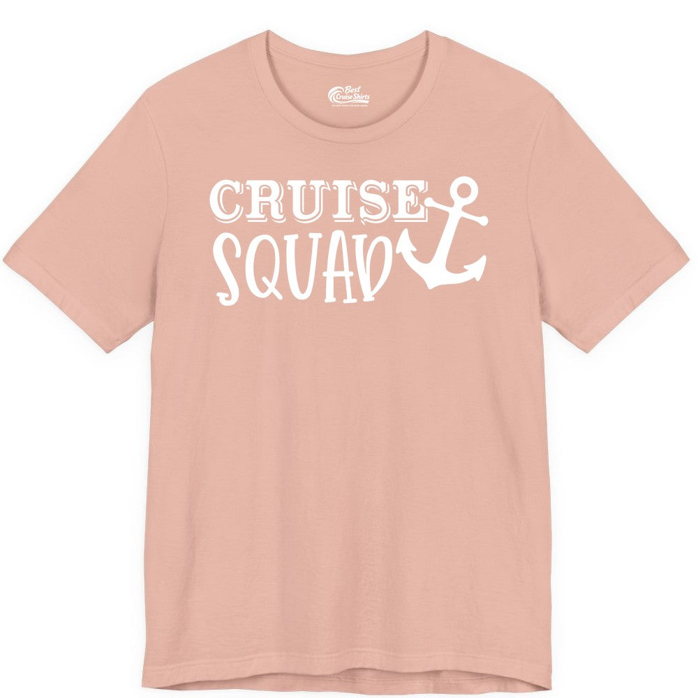 Cruise Squad Shirt - Nautical Cruise Group Matching Anchor Shirts (Premium Tee) in Peach - Cruise Squad Nautical Anchor Group Cruise Matching Shirt