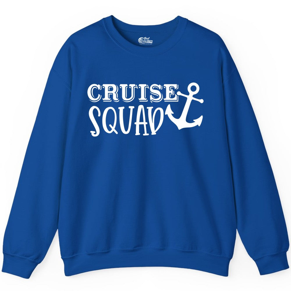 Cruise Squad Shirt - Nautical Cruise Group Matching Anchor Shirts (Sweatshirt) in Royal - Cruise Squad Nautical Anchor Group Cruise Matching Shirt