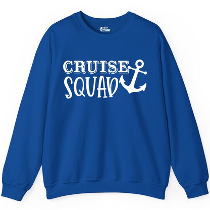 Cruise Squad Shirt - Nautical Cruise Group Matching Anchor Shirts (Sweatshirt) in Royal - Cruise Squad Nautical Anchor Group Cruise Matching Shirt