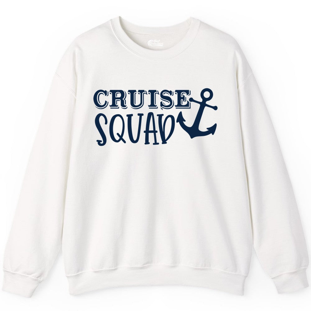 Cruise Squad Shirt - Nautical Cruise Group Matching Anchor Shirts (Sweatshirt) in White - Cruise Squad Nautical Anchor Group Cruise Matching Shirt