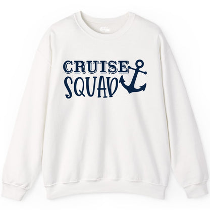 Cruise Squad Shirt - Nautical Cruise Group Matching Anchor Shirts (Sweatshirt) in White - Cruise Squad Nautical Anchor Group Cruise Matching Shirt
