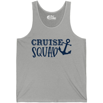 Cruise Squad Shirt - Nautical Cruise Group Matching Anchor Shirts (Tank Top) in Athletic Heather - Cruise Squad Nautical Anchor Group Cruise Matching Shirt